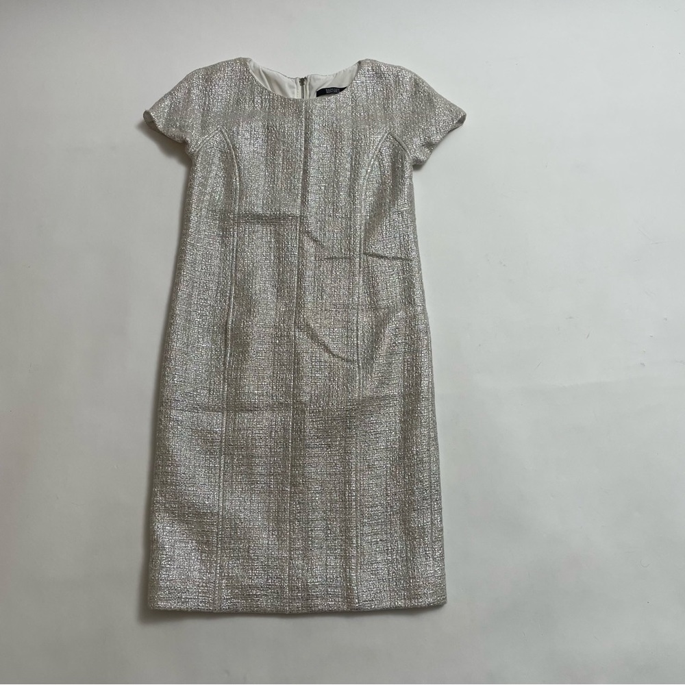 BADGLEY MISHKA metallic foil midi dress